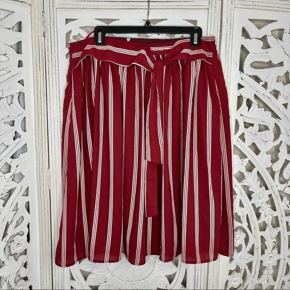 With Love Alice’s Pig Dresses & Skirts - With Love Alice’s Pig Maroon Striped Full Skirt